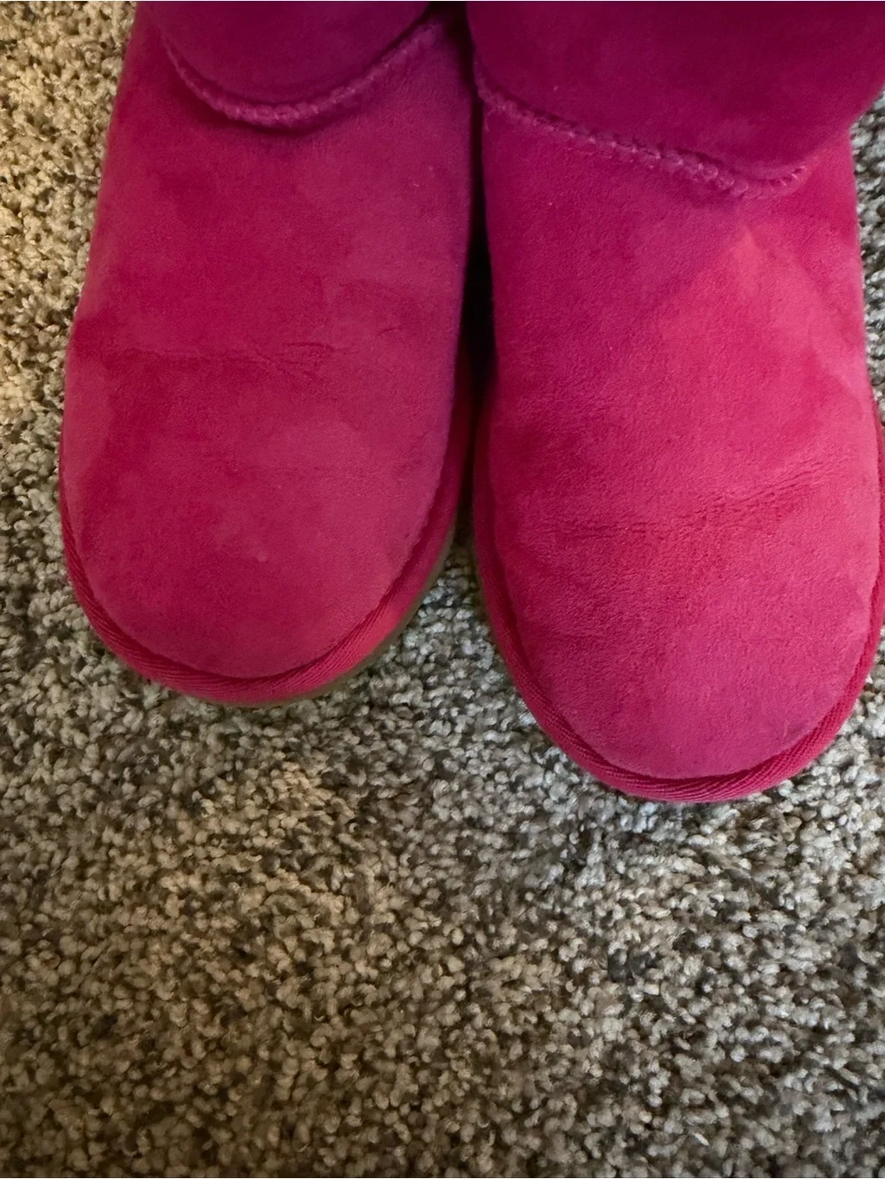 UGG Kids Hot Pink Suede Shearling Boots